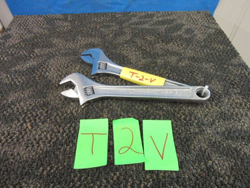 2 CRESCENT CRESTOLOY 10&#034; ADJUSTABLE WRENCH TOOL SET USA MILITARY SURPLUS USED