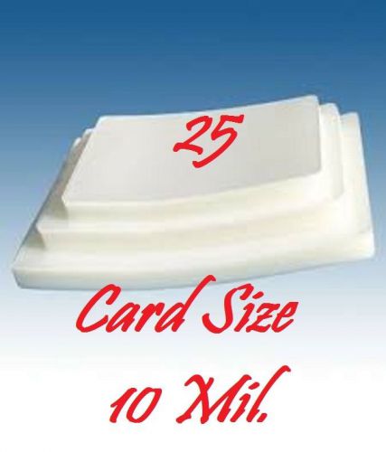 25 Card Size Laminating Pouches Sheets  2-5/8 x 3-7/8   5 Mil...