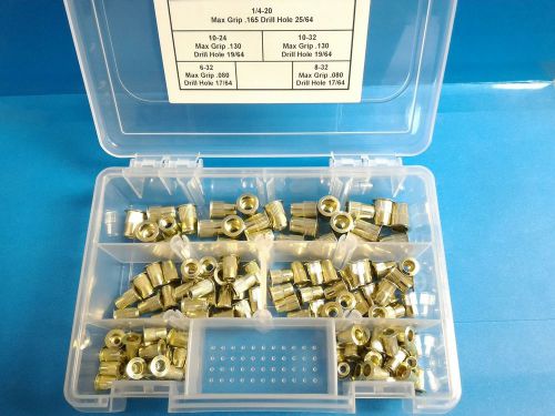 125 blind rivet nuts kit ribbed steel (rivnuts riv nut nutsert nutserts)