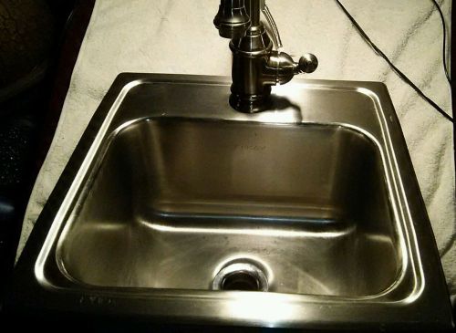 Elkay Gourmet Sink, With Moen Style Stainless Steel Single-Hole Drop In Wet Bar