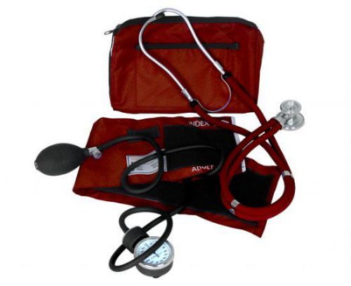 Blood pressure set - blood pressure cuff with stethoscope - red for sale