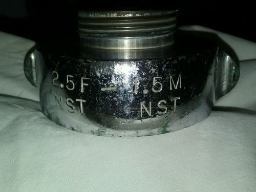 Vintage: elkhart brass co., 2 1/2&#034; to 1 1/2&#034; nst brass fire hose reducer for sale