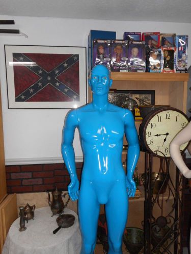 MALE FIBERGLASS GLOSS BLUE MANNEQUIN FULL BODY