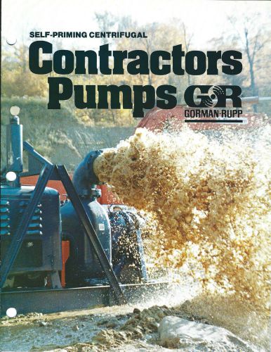 Equipment brochure - gorman-rupp - contractor centrifugal pumps c1981 (e3039) for sale