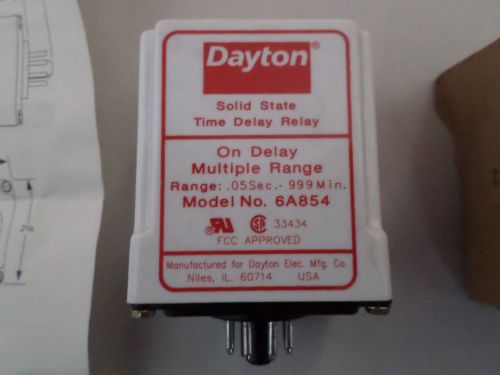 DAYTON 6A854 SOLID STATE TIME DELAY RELAY-NEW