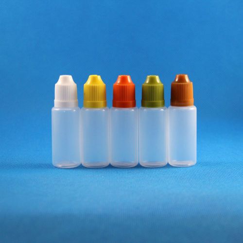 50 Pcs 15ML Plastic LDPE Child proof Dropper Bottle Dispense e Liquid Juice Safe