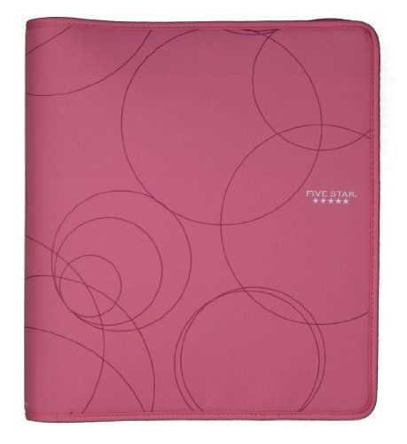 Five star zipper binder, 1.5-inch capacity, pink (72362) for sale