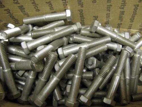 100 New 3/8&#034;-16 2 1/4&#034; Long Hex Head Cap Screws Bolts SS Stainless Steel S30400