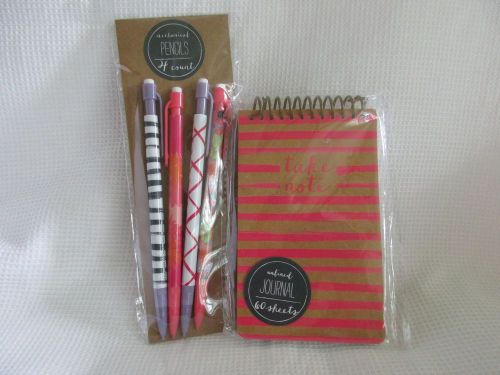 Target Dollar Spot Unlined Journal with 4 pencils.