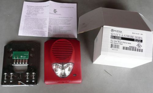NEW POTTER SH-1224R RED WALL MOUNT INDOOR ONLY STROBE/HORN UPC 785192017417
