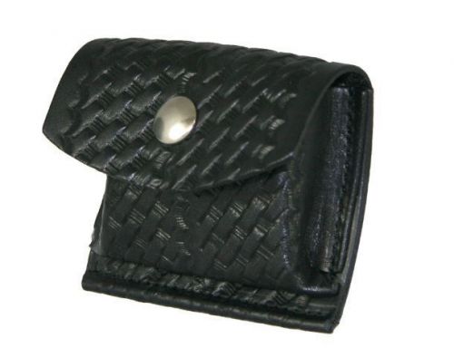 Boston Leather 5640-3-B Basketweave Black Rubber Glove / CPR Shield Pouch
