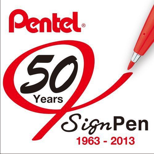 Pentel Felt Tip Sign Pen, Set of 12 Assorted Colors S520-12