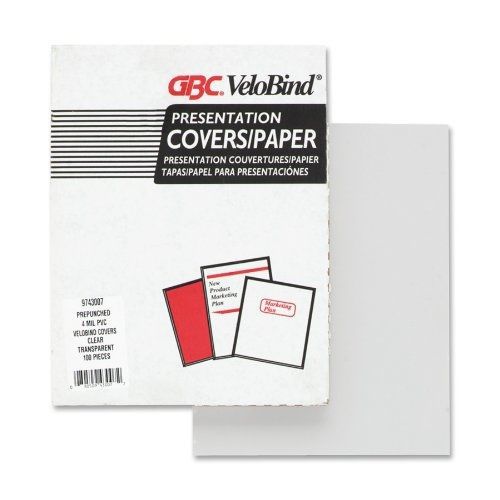 GBC VeloBind Presentation Binding Cover, Plastic, 8 .5 x 11 Inches, Clear, 25
