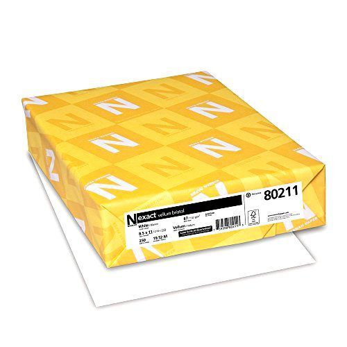 Exact Vellum Bristol 250 Sheets White Durable Cardstock Semi-Smooth Quick-Drying