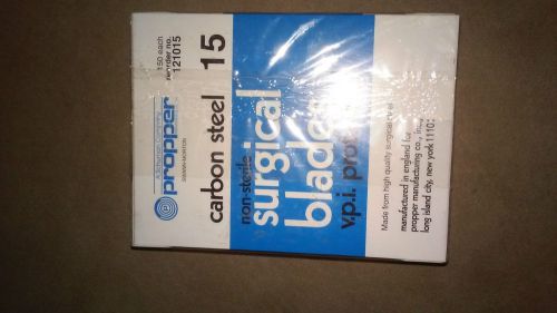NEW BOX OF 150 PROPPER CARBON STEEL NON-STERILE SURGICAL BLADES 15 #121015