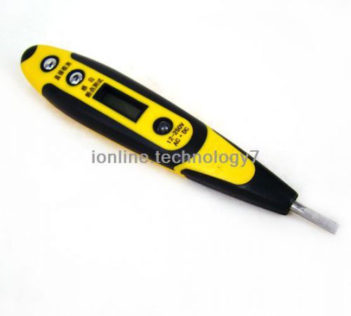 Lcd direct &amp; indirect ac dc 12-250v digital current voltage tester test pen for sale