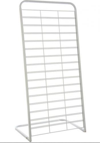 Freestanding metal gridwall tower, l-shaped construction white 19361 for sale