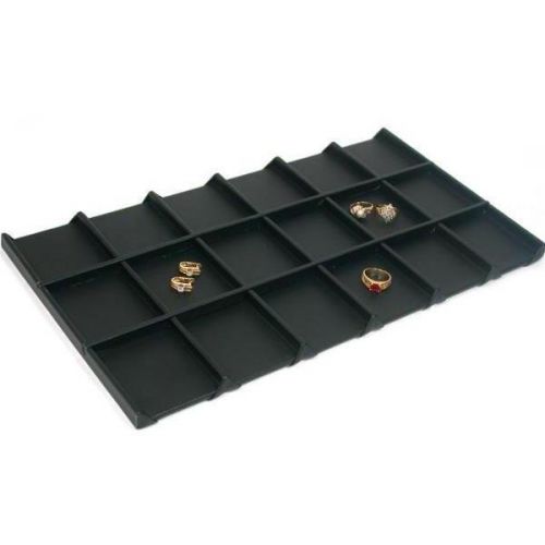 Black Faux Leather 18 Compartment Display Tray Insert