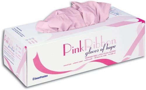 Smart Practice 43223 Pink Ribbon Gloves of Hope Latex Powder Free Exam Gloves,
