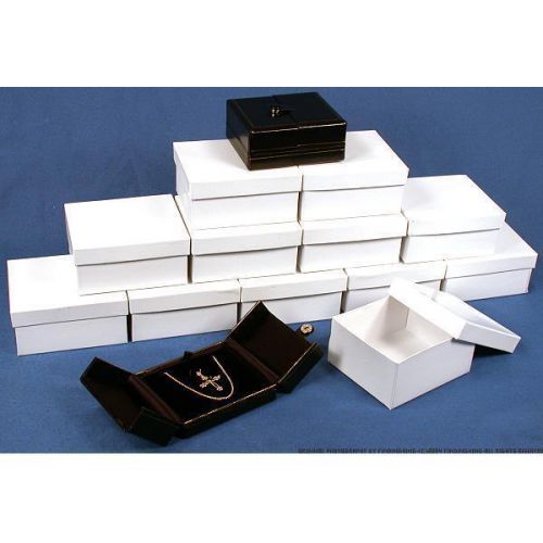 12 Black Pendant Boxes with Snap Lids 3 1/2&#034;