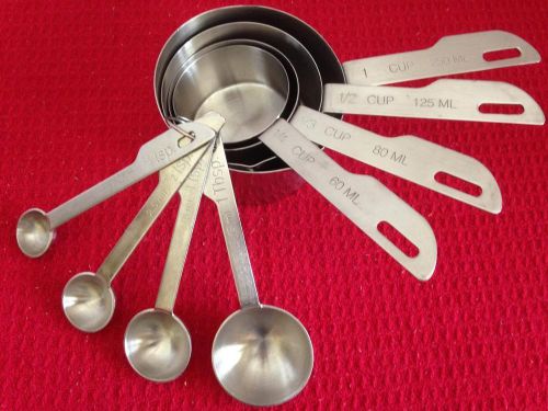 8 piece Set Stainless Steel Measuring Cups &amp; Spoons