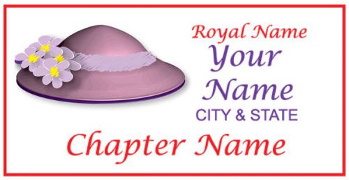 #163 personalized name badge / tag for the pink hat lady of society magnetic for sale