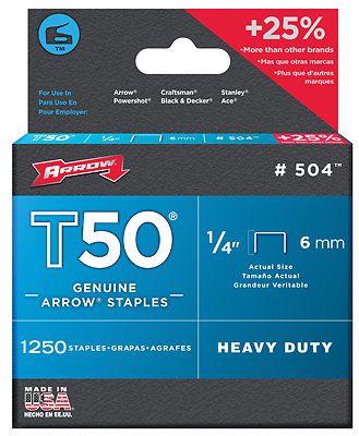 Arrow fastener 504ip t50 staples-1/4&#034; staple for sale