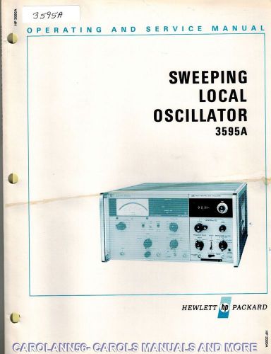 HP Manual 3595A SWEEPING LOCAL OSCILLATOR