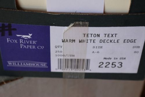 Fox River Paper Co Teton Text Warm White Deckle Edge A6 Envelopes Box of 1000