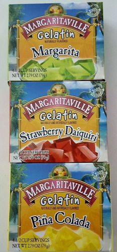 Margaritaville Gelatin Mix 3 Boxes Strawberry Daiquiri, Margarita &amp; Pina Colada