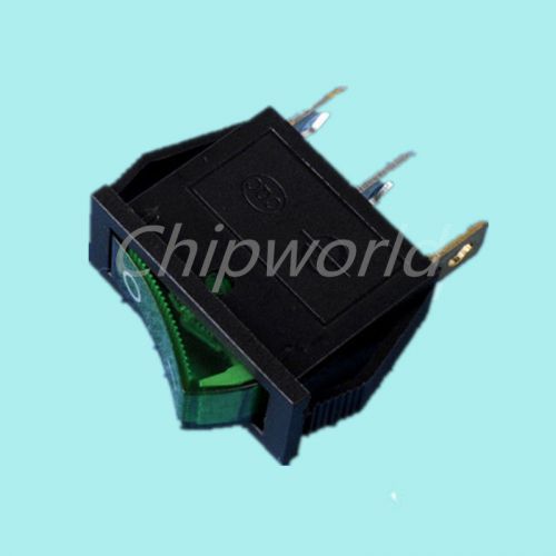 Button on-off 3 pin dpst rocker switch 250v ac 16a kcd3-101 green for sale