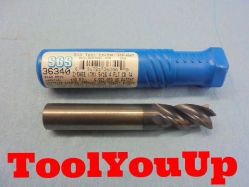 New sgs z1cr 9/16&#034; x 1 1/8&#034; x 3 1/2&#034; 4fl cc solid carbide end mill z carb 36430 for sale