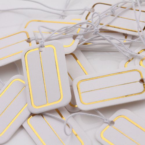 New 100pc earring ring jewelry price paper gilding label chain tag 25x15mm for sale