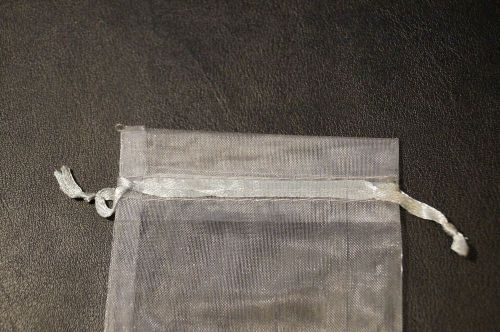 3&#034;x4&#034; Organza Favor Bags Drawstring Pouch 10/pkg Gray (silver)