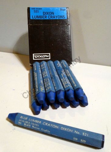Blue Lumber Marking Crayons Dixon No. 521 Joseph Dixon Crucible Co. Box of 12