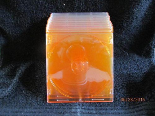 Slim DVD Jewel Cases - 10 Clear ORANGE