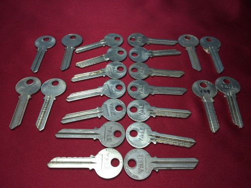 Yale Original Key Blank, Lot of 22 &#034;S SA, SC, SD, SE, SF, SG, SH&#034;