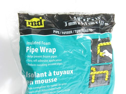 Md insulated foam pipe wrap with aluminum shell new in packet 1/8&#034;x 2&#034;x15ft for sale