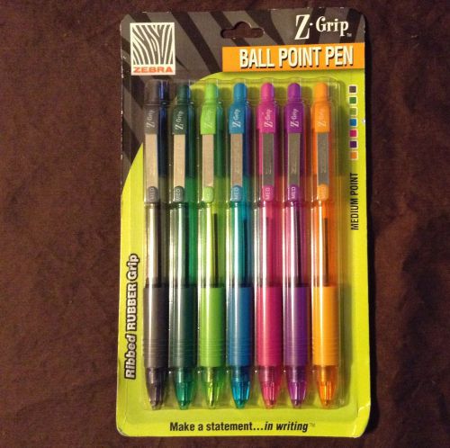 Zebra Z-Grip Retractable Ballpoint Pen, 1.0mm, Assorted - 7 Pack