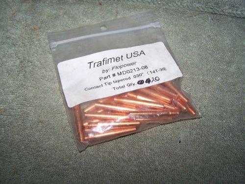(20) TRAFIMET MD0213-08 PLASMA CUTTING TAPPERED CONTACT TIPS--8MM OR .030&#034;