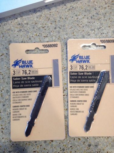 BLUE HAWK 3&#034; Saber Saw Blade Lot of 2 Model #54587 Item #0588092 New Sealed