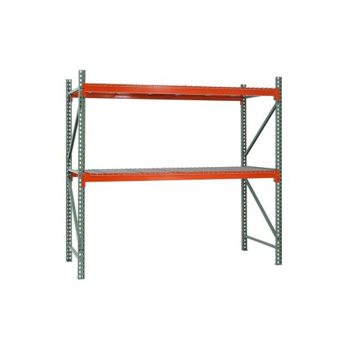 2-Shelf Steel Pallet Rack Starter Kit in Green/Orange Restaurant AB812723