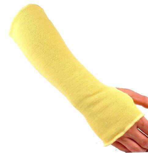 G &amp; F Kevlar 18-Inch Knit Sleeve with Thumb Slot, Yellow, 6-Pack FREE