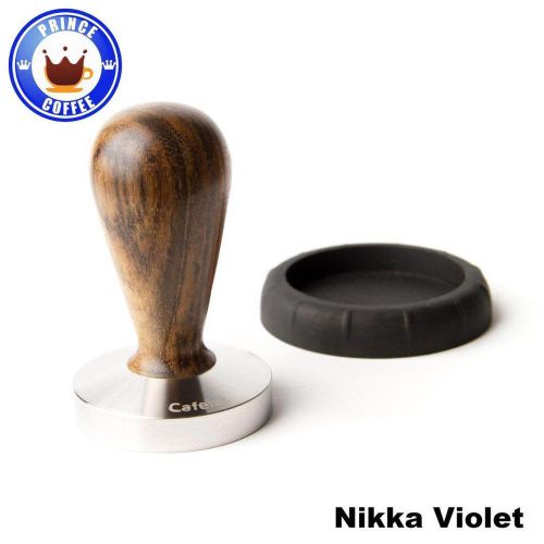 Cafelat nikka coffee tamper - 58mm flat / violet wood with tamper seat for sale