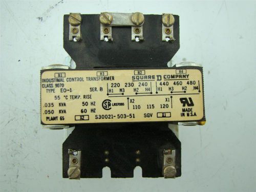 Square d .05 kva industrial control transformer s30021-503-51 220/480v for sale