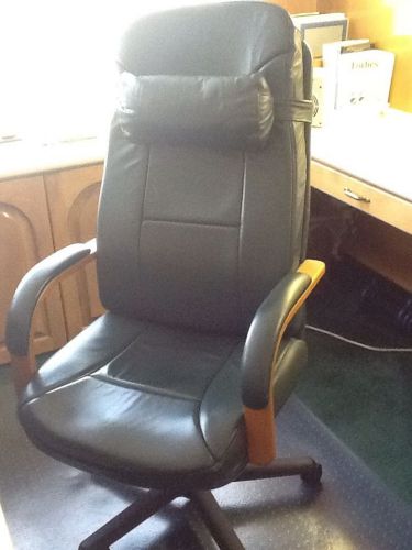 Leather High Back Executive Office Task Chair w/ Metal Base for Computer Desk