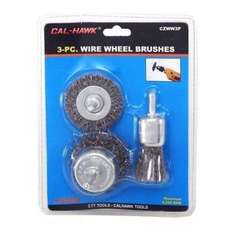 3-pc Wire Wheel Brushes Removing Paint Rust Scales Etc