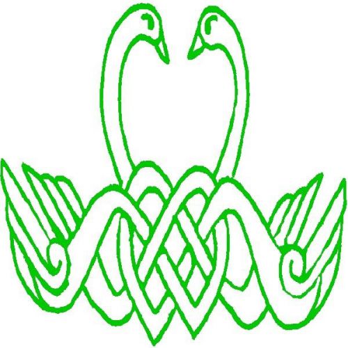 30 Custom Green Celtic Swan Art Personalized Address Labels
