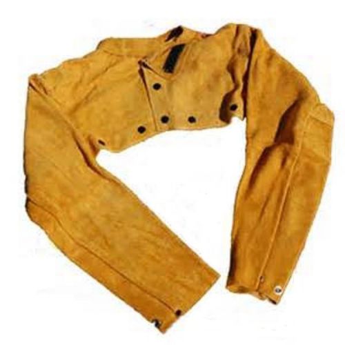 Weldas golden brown split cowhide kevlar sewn welding cape sleeves [sz: medium] for sale