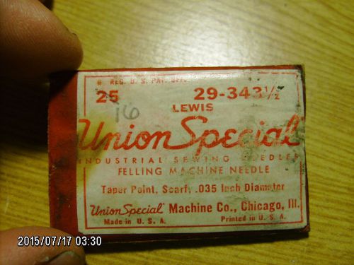 16 pc Lewis / UNION SPECIAL sewing machine needles 29-343 1/2